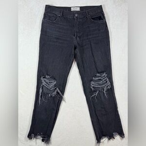 We The Free Charcoal Free People Size 27 Distressed Ankle Black Jeans